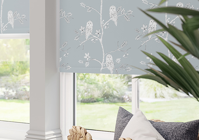 Treetop Owls, Ice Blue - Twist&Fit Roller Blind - Image 5
